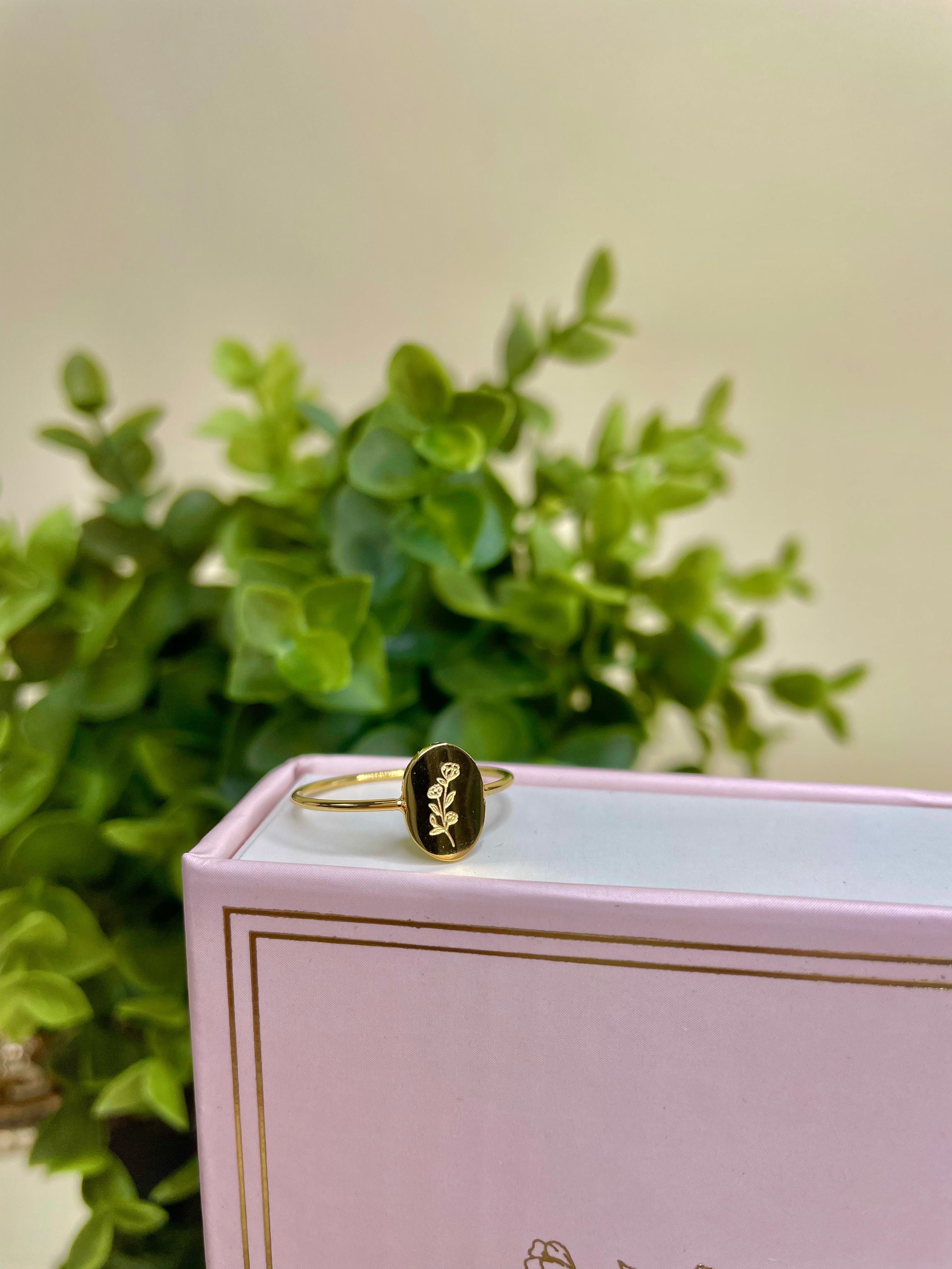 Oval Flower Ring
