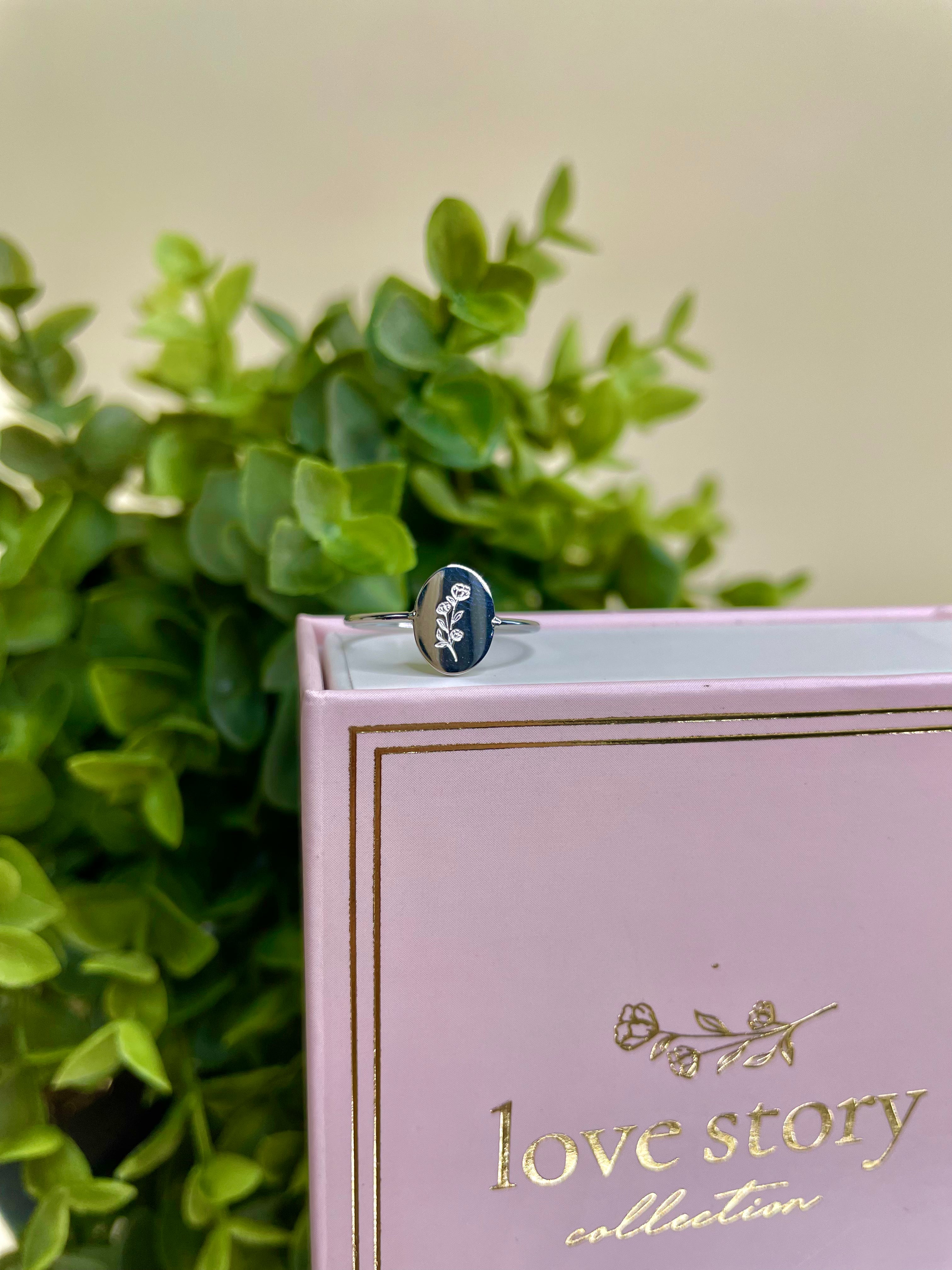 Oval Flower Ring