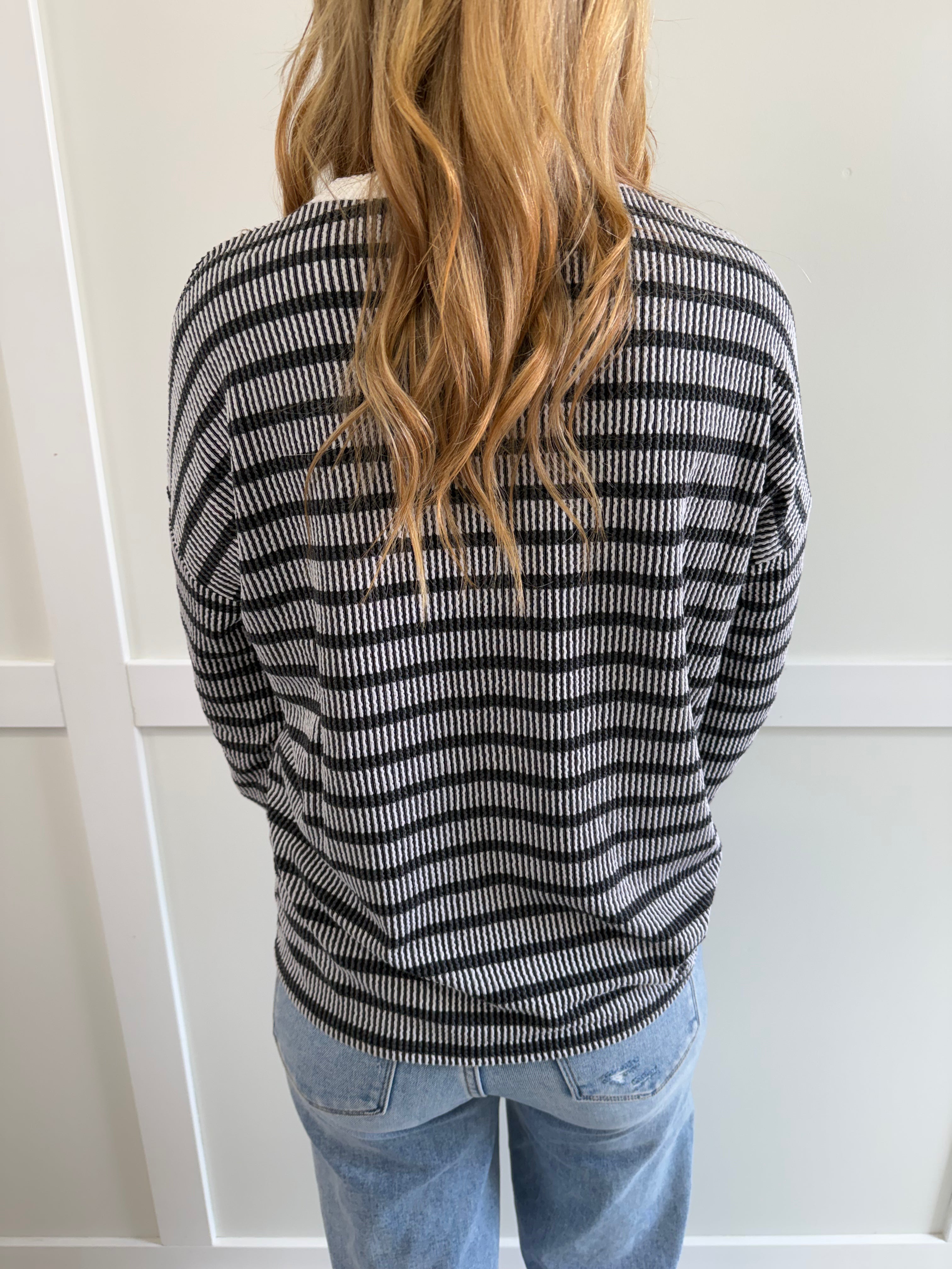 Kylee Striped Round Neck Pullover