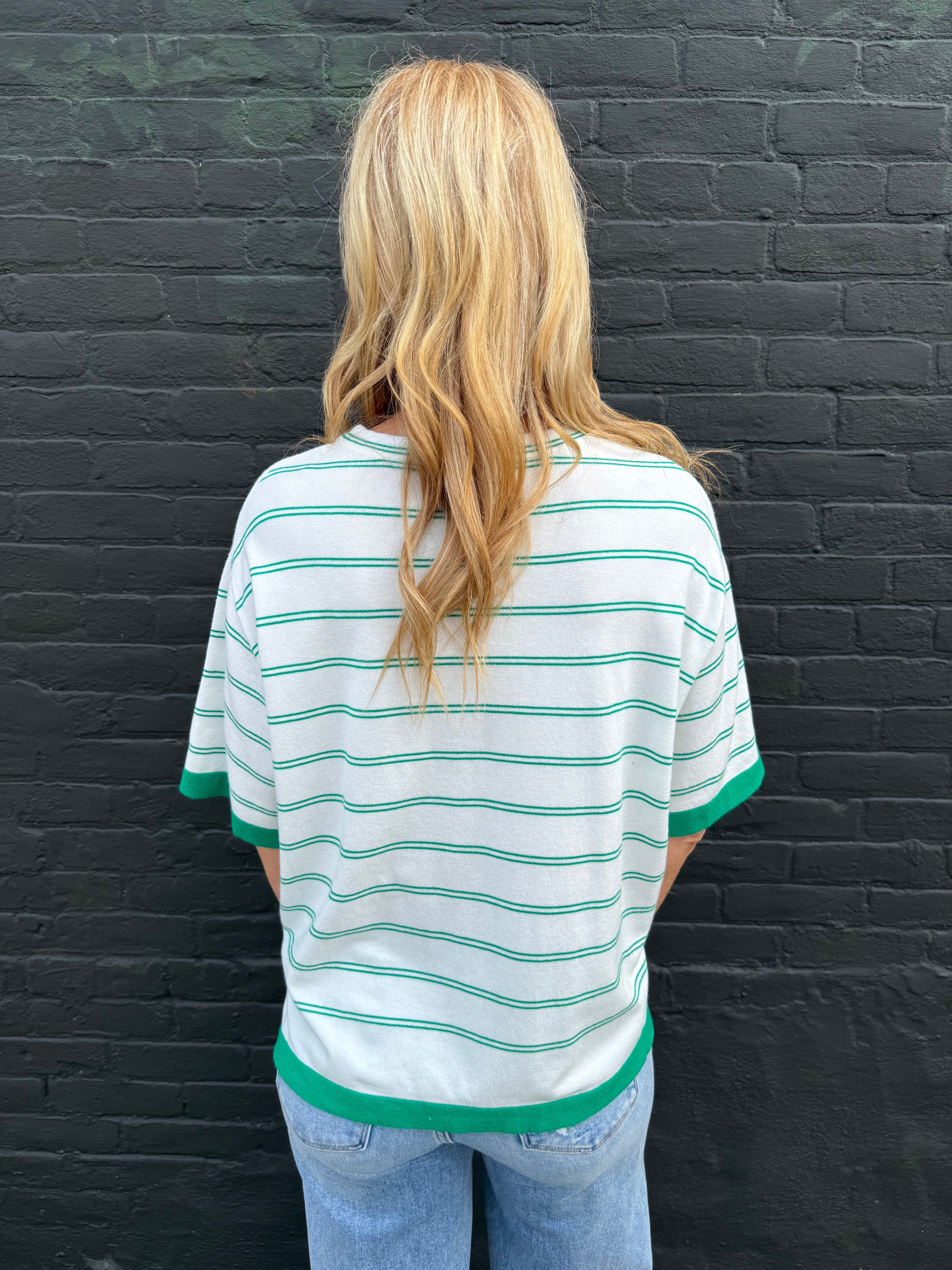 Mara Stripe Short Sleeve Sweater