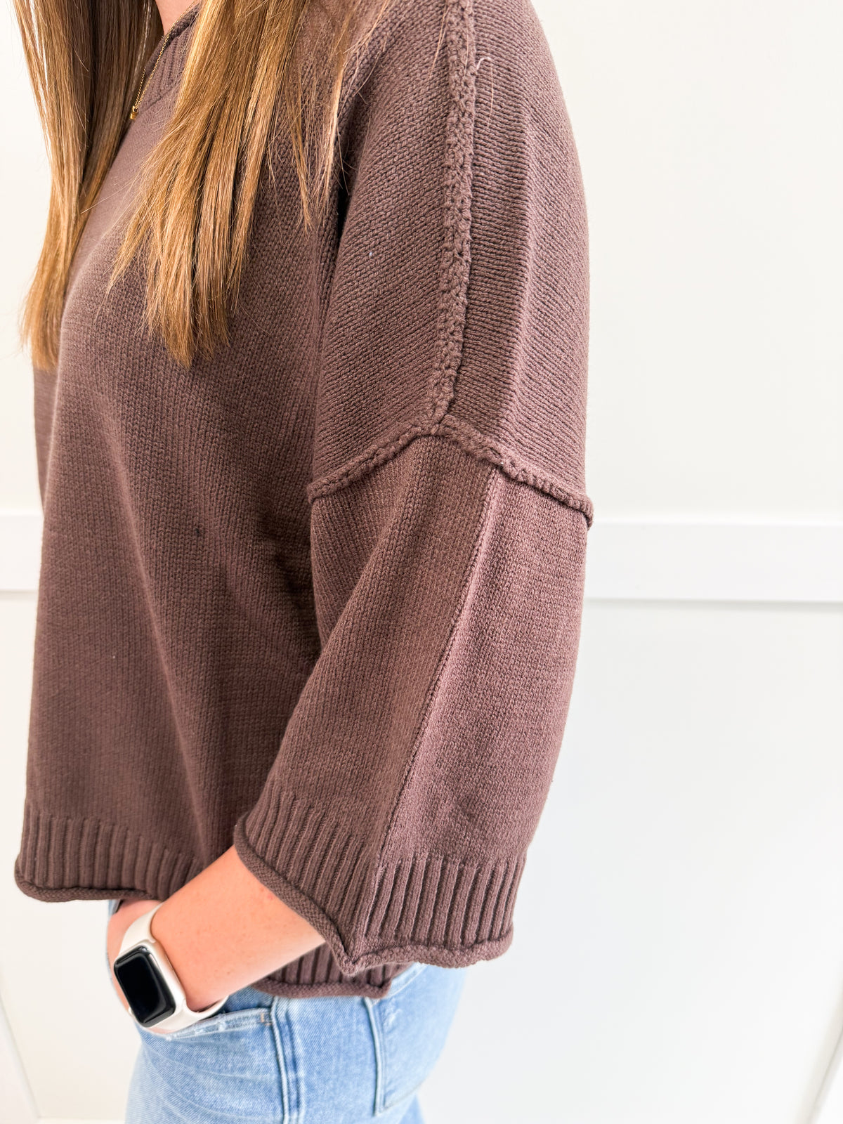 Claire Exposed Seam Short Sleeve Top