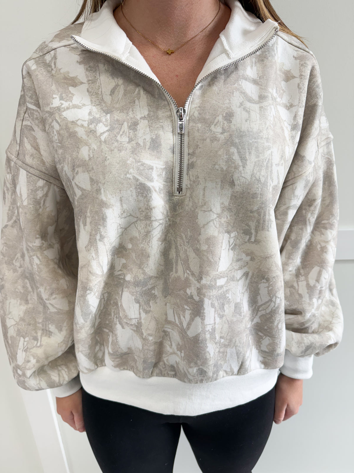 Brooke Camo Half Zip Up Sweatshirt