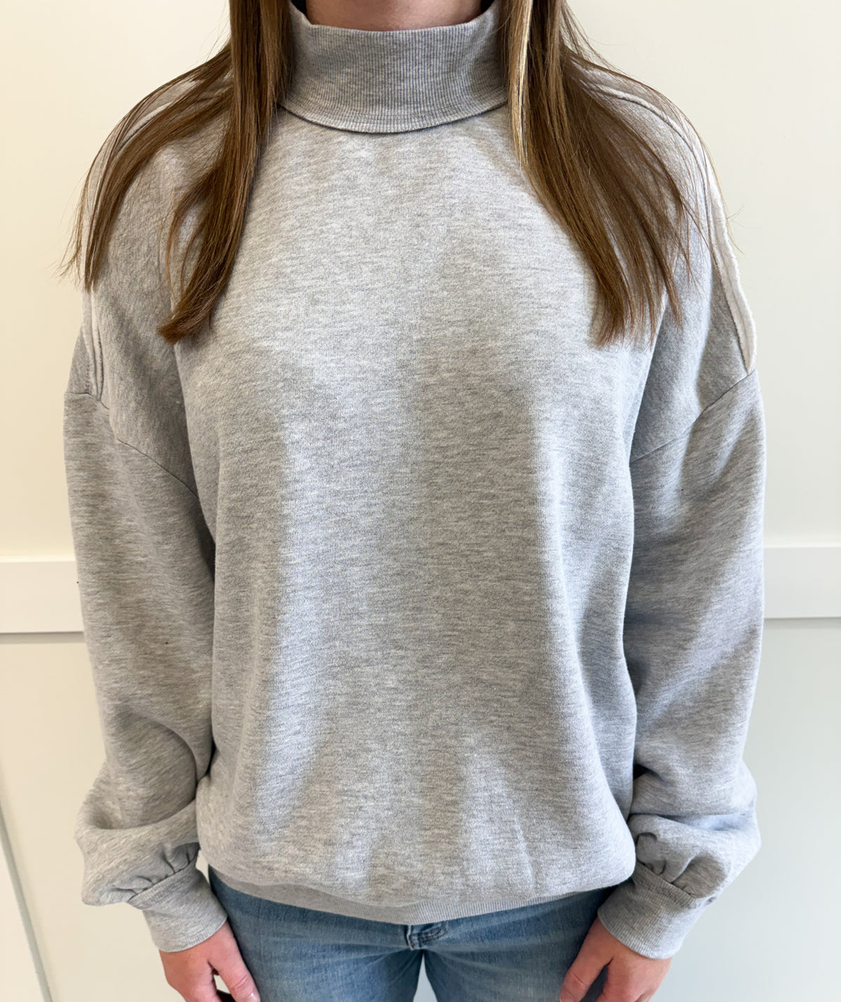 Julia Acid Washed Mock Neck Sweatshirt