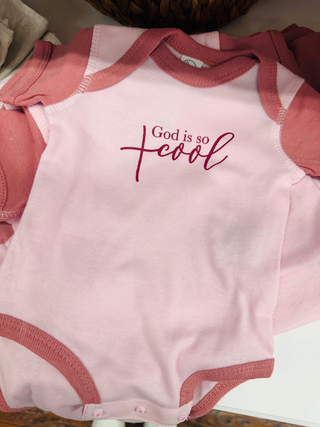 JD: Pink God is so Cool Onesie