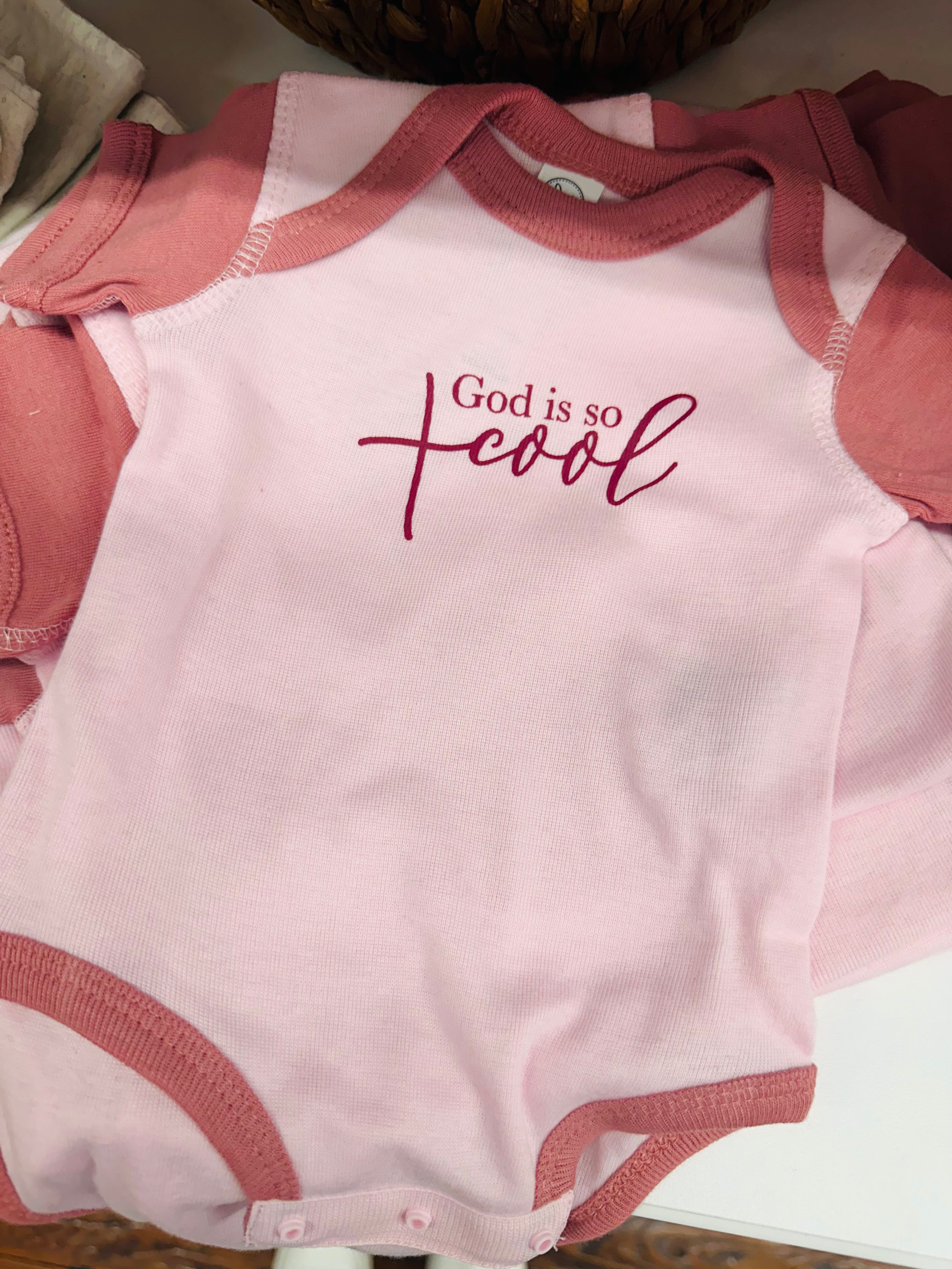 JD: Pink God is so Cool Onesie