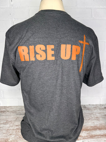JD: Charcoal Grey Rise Up with Cross Tee