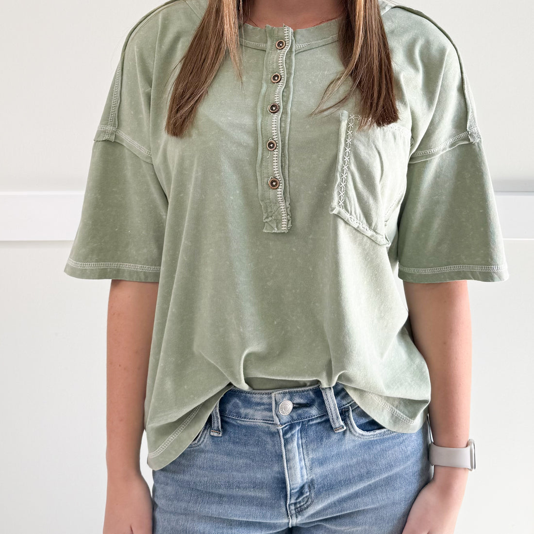Louisa Mineral Washed Oversized Top