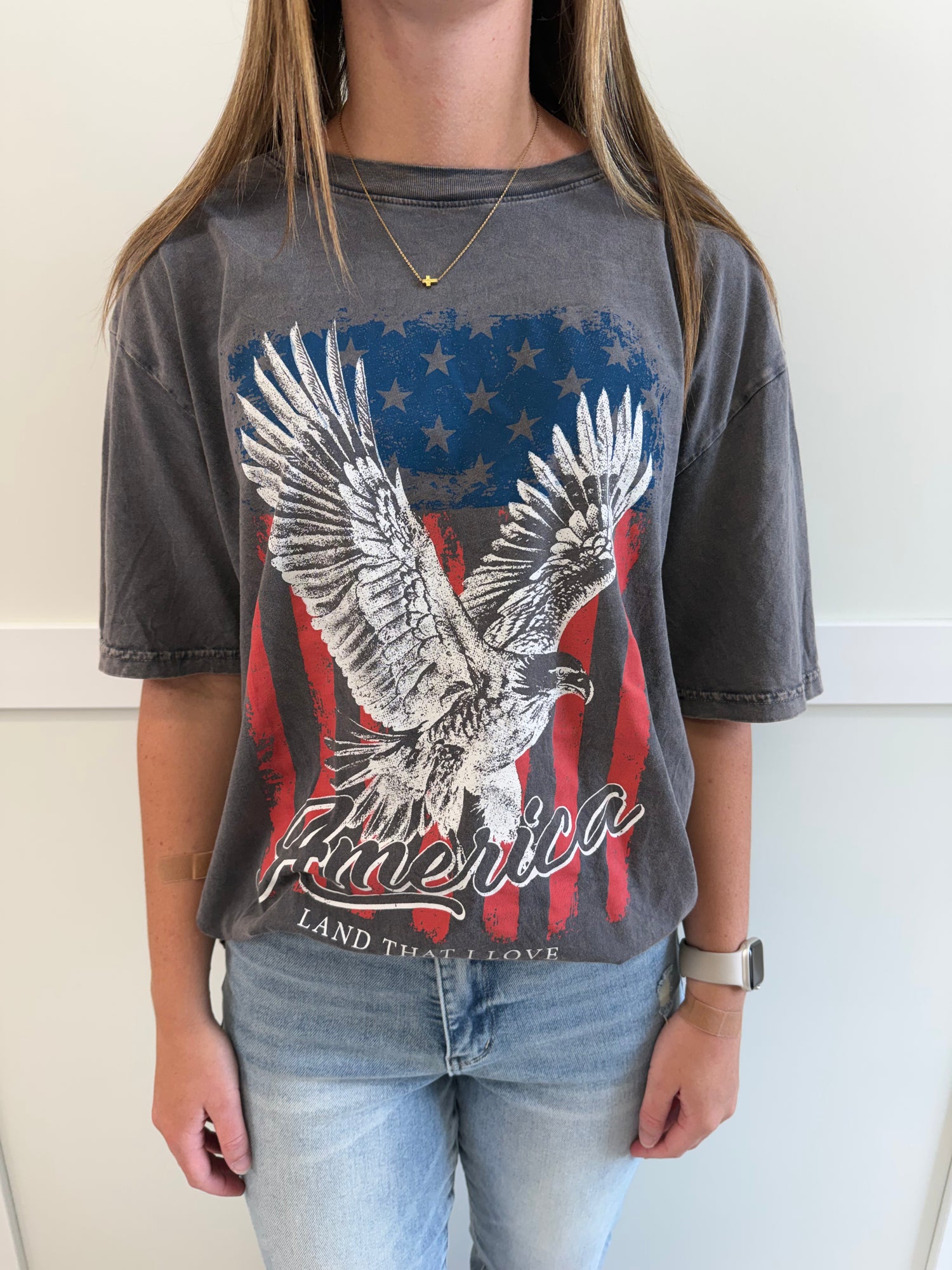 Ally America Flag Eagle Oversized Tee