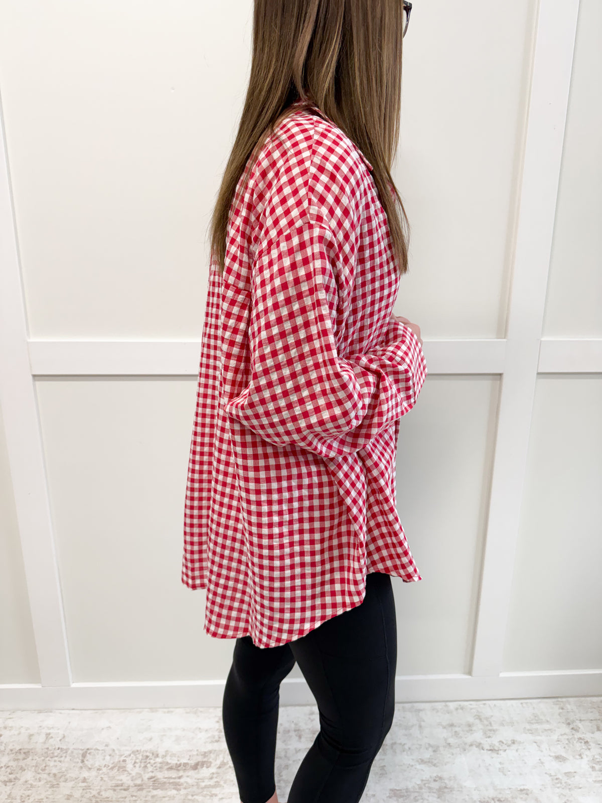 Lisa Oversized Gingham Button Down Shirt