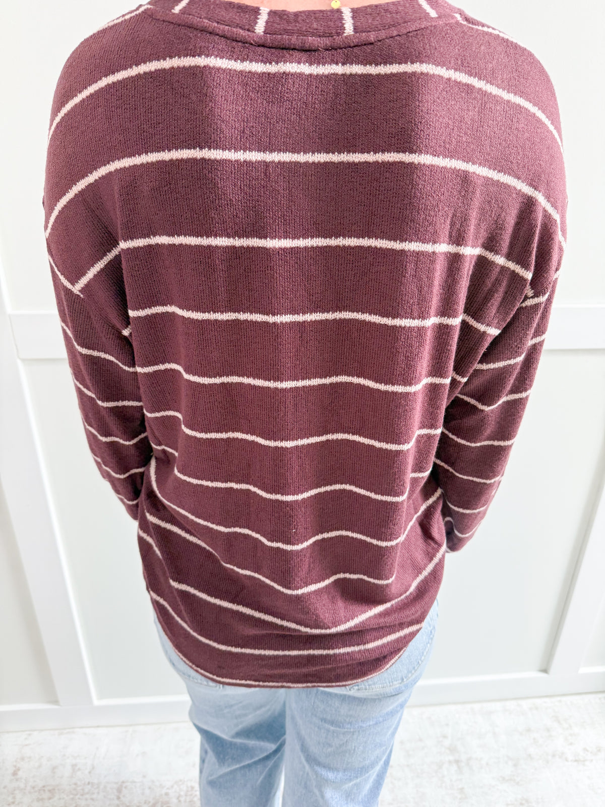 Sophia Stripe Long Sleeve Relaxed Knit Top