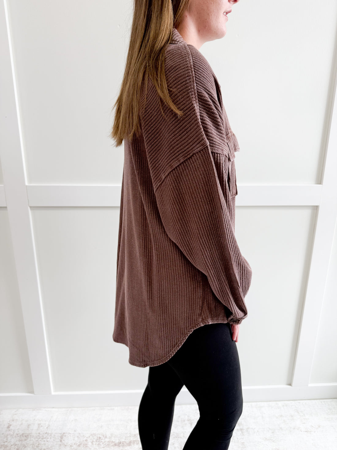 Brooke Mineral Wash Waffle Knit Shacket