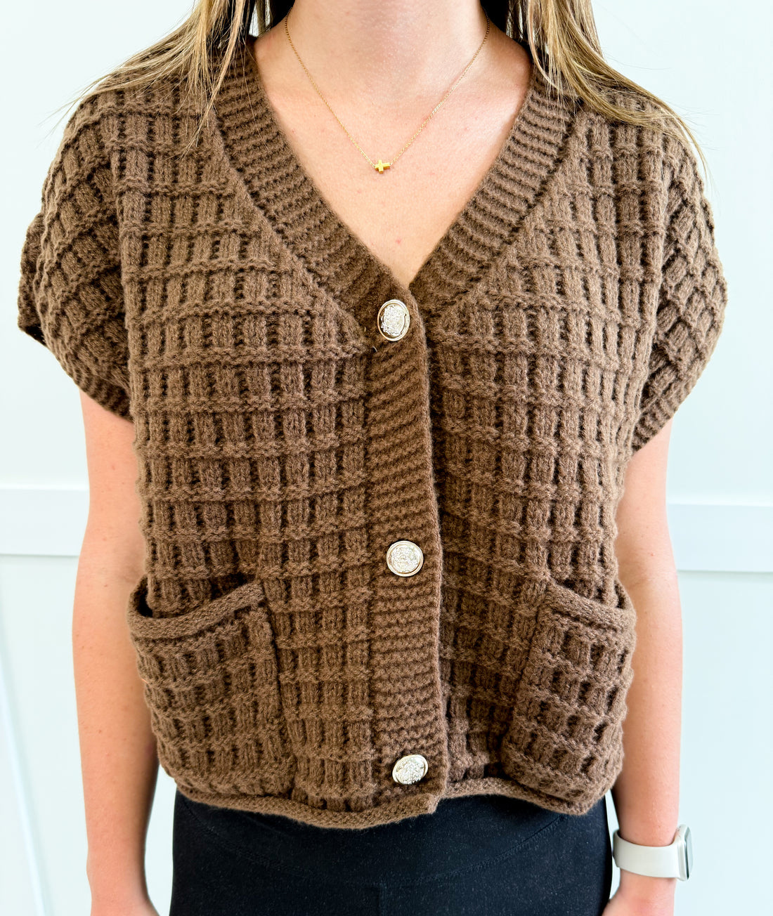 Blair Waffle Texture Crop Cardigan