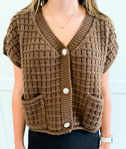Blair Waffle Texture Crop Cardigan