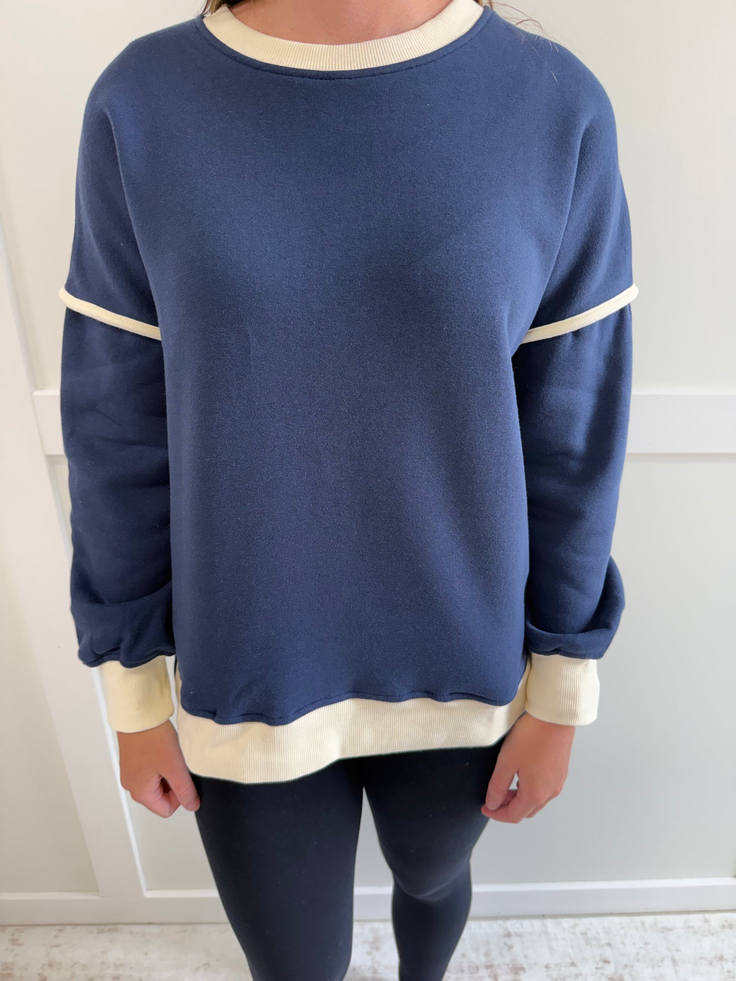 Olivia Fleece Trim Piping Detail Sweatshirt