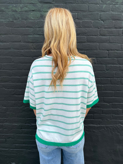 Mara Stripe Short Sleeve Sweater