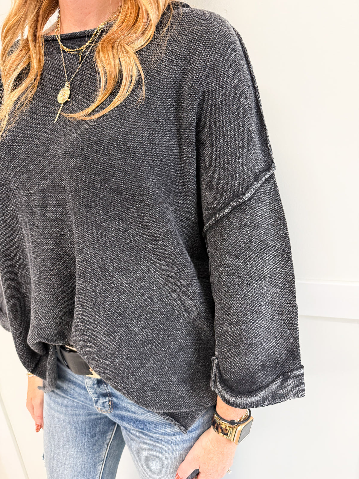 Aubrey Washed Inverted Seam Top