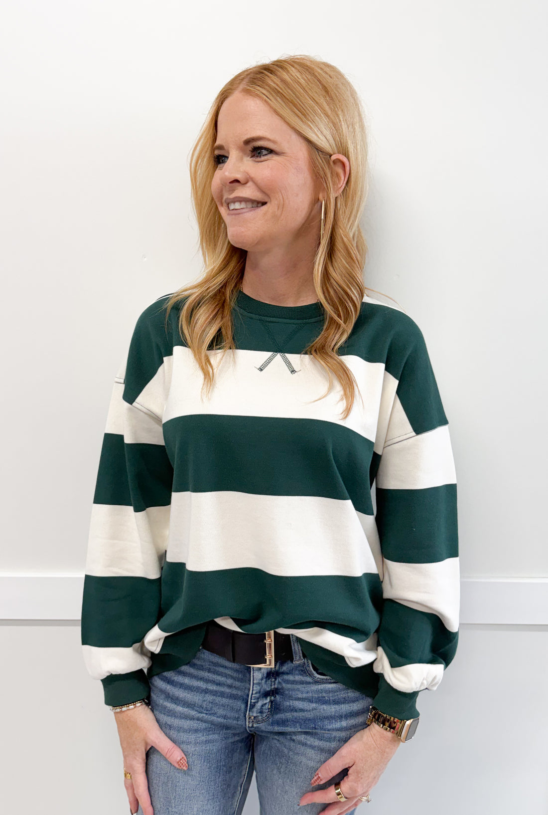 Brooke Oversized Wide Stripe Knit Top