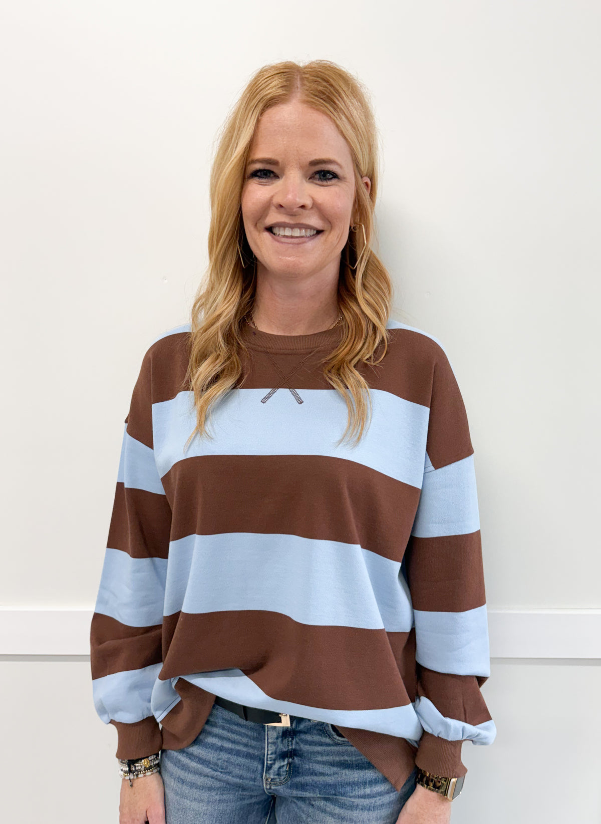 MacKenzie Wide Stripe Knit Top