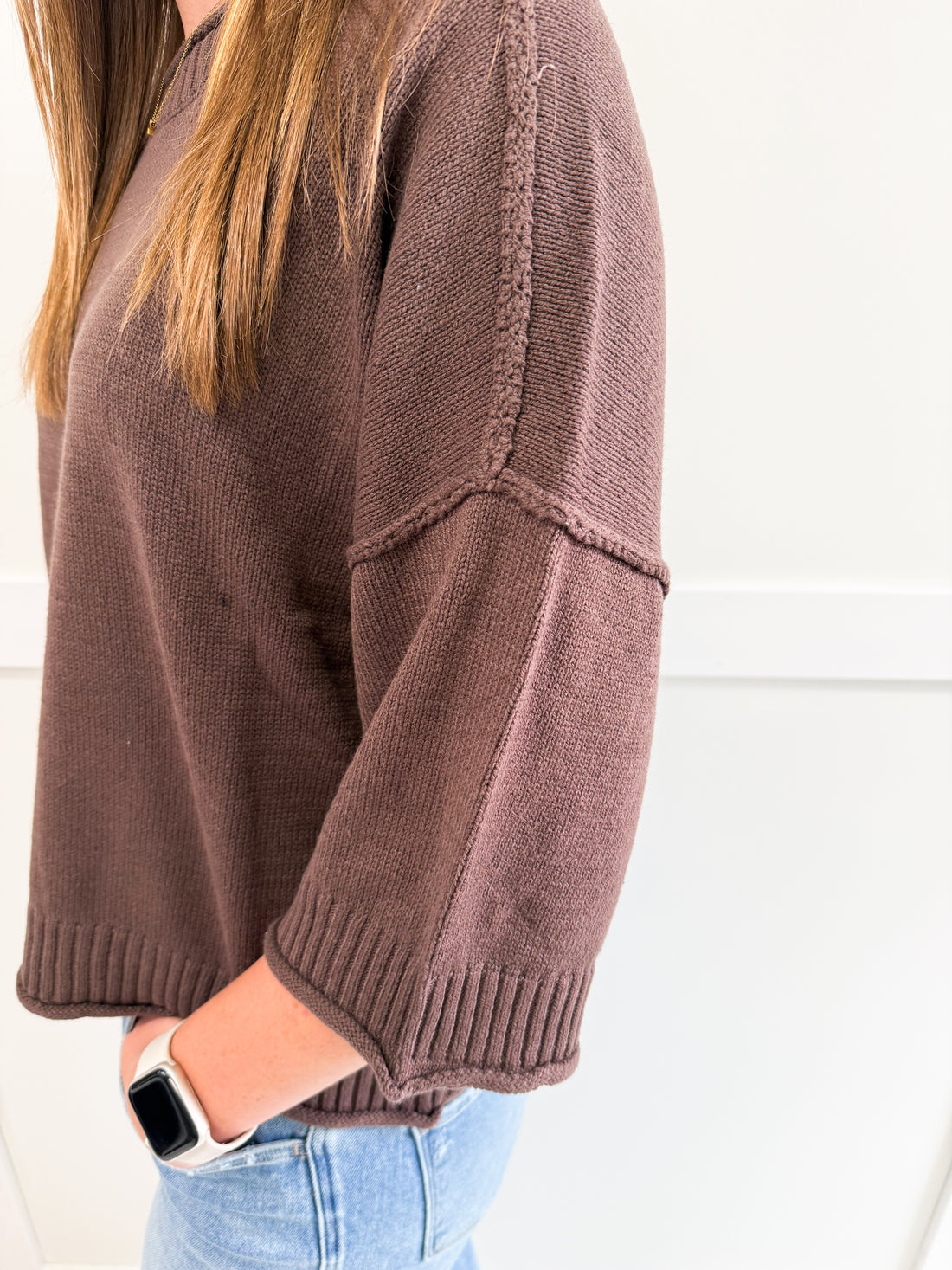 Claire Exposed Seam Short Sleeve Top