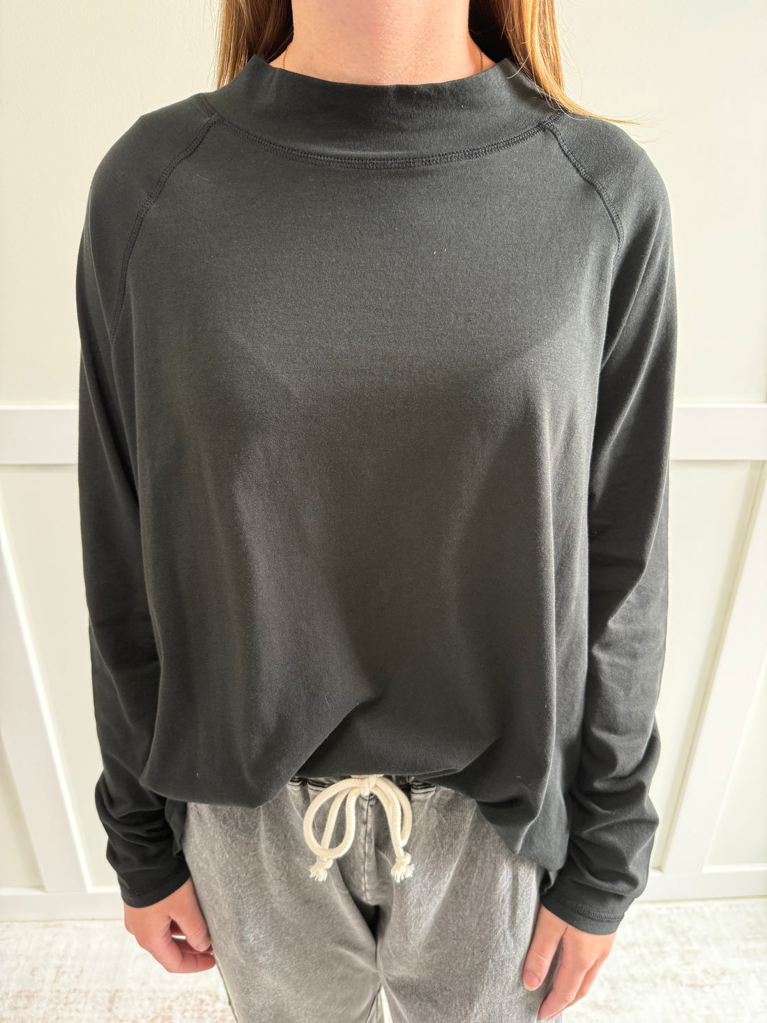 Piper Cotton Mock Neck Raglan Tunic