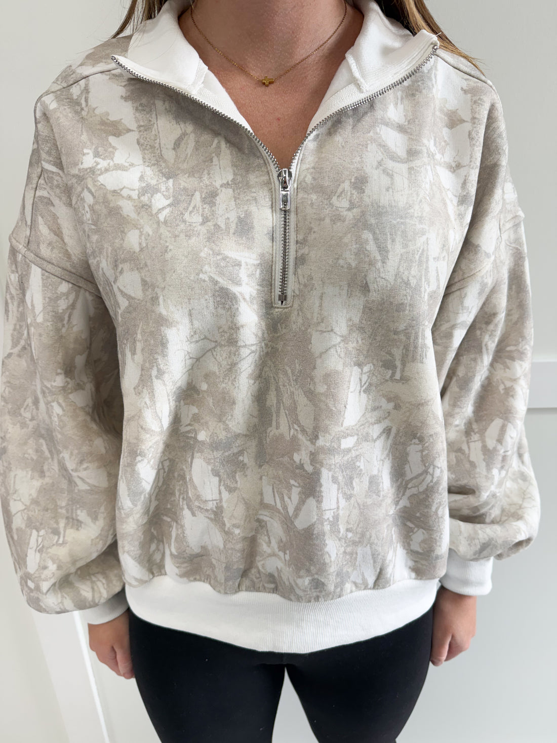 Brooke Camo Half Zip Up Sweatshirt