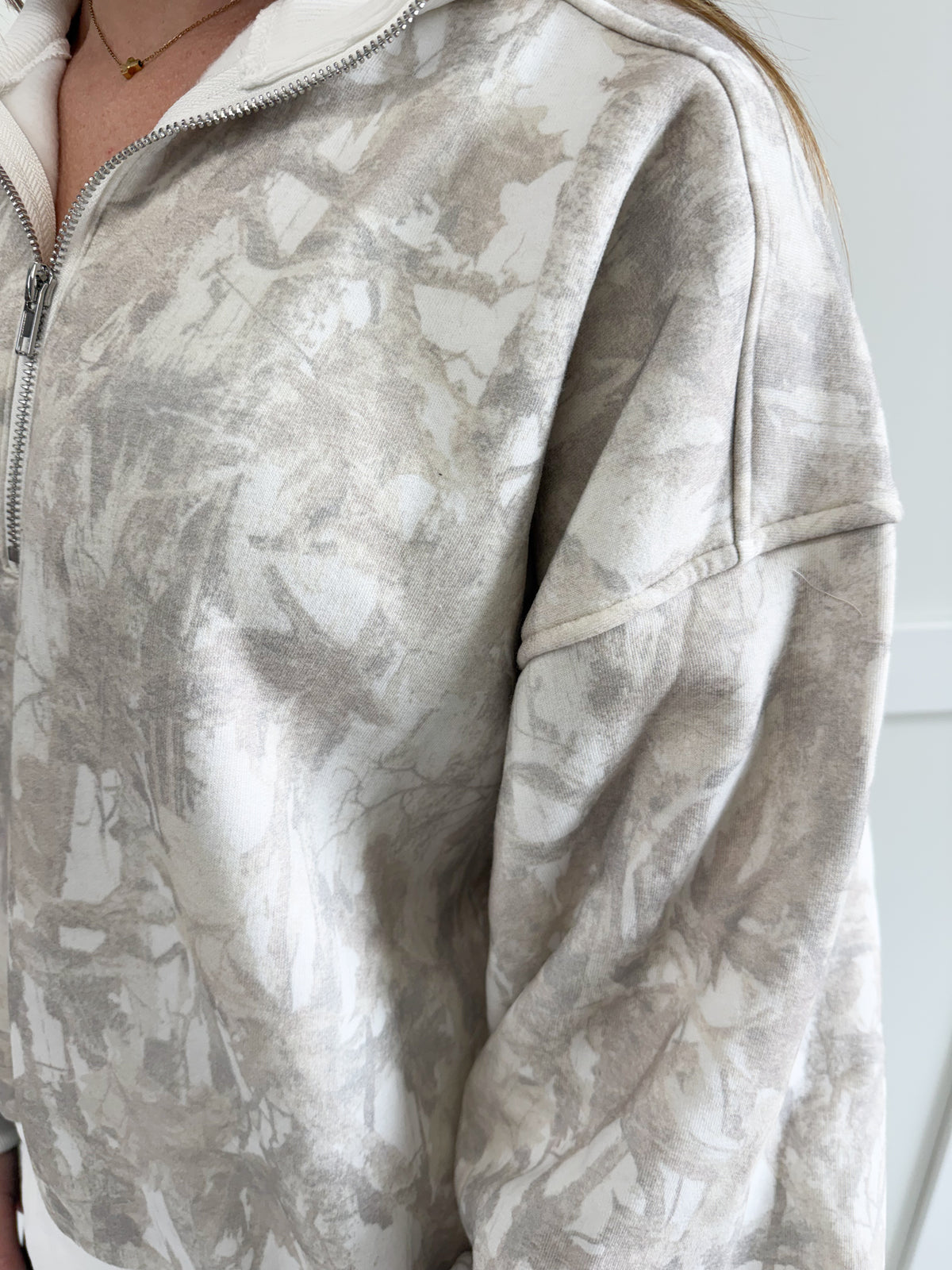 Brooke Camo Half Zip Up Sweatshirt