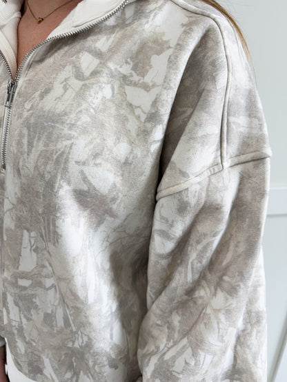 Brooke Camo Half Zip Up Sweatshirt