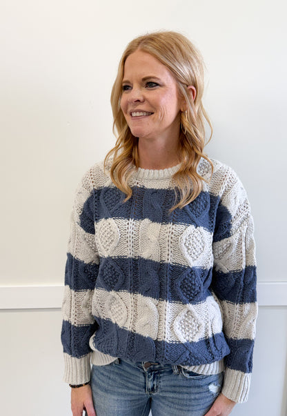 Kyra Cable Stripe Sweater
