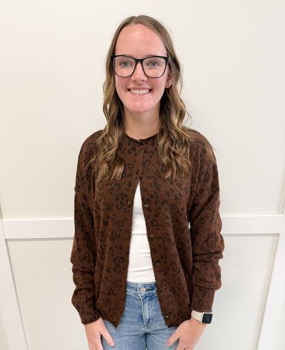 Autumn Leopard Button Down Cardigan
