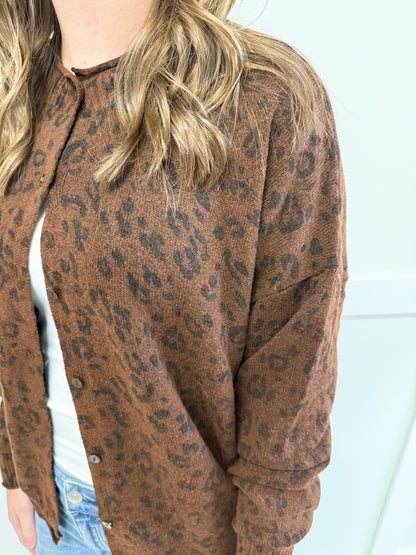 Autumn Leopard Button Down Cardigan