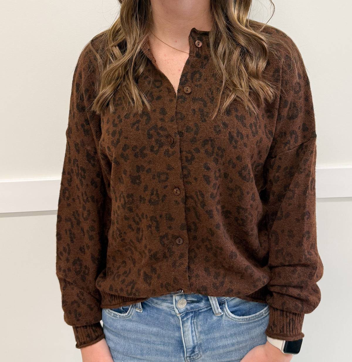 Autumn Leopard Button Down Cardigan