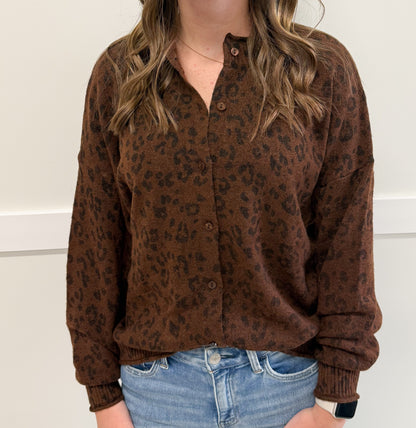 Autumn Leopard Button Down Cardigan