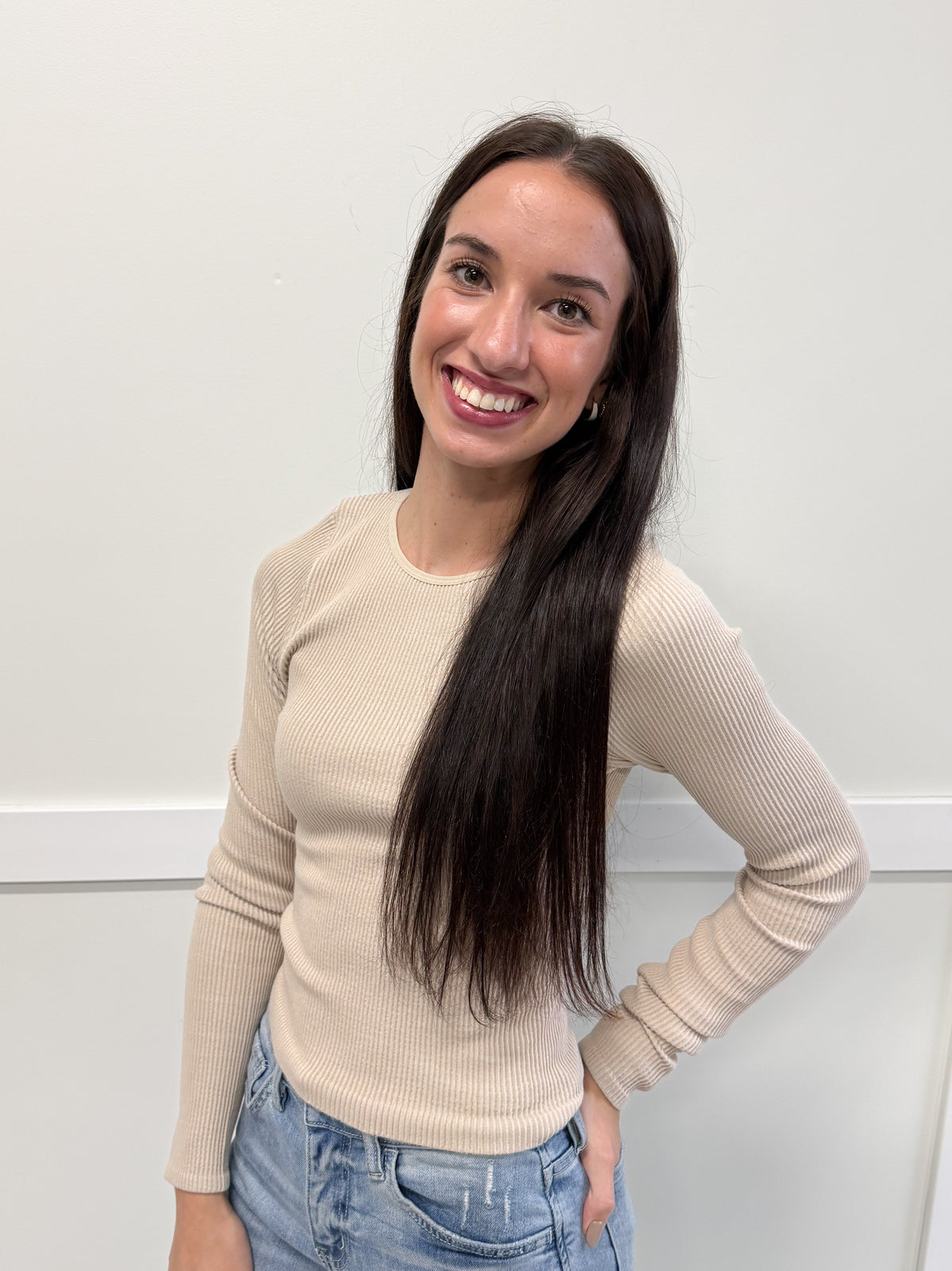 Jessica Seamless Ribbed Long Sleeve Top