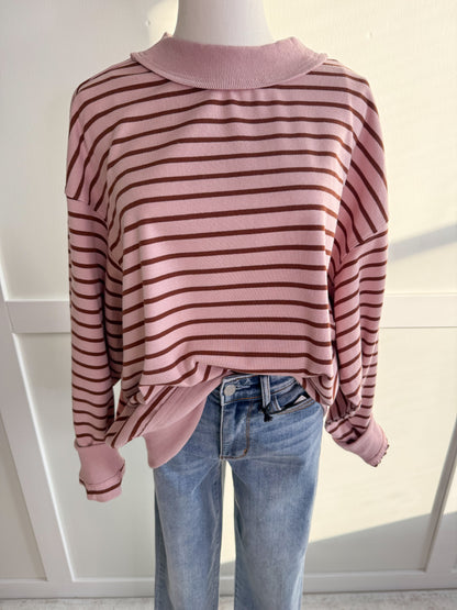 Patricia Oversized French Terry Striped Top