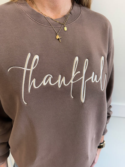 Thankful Embroidered Sweatshirt