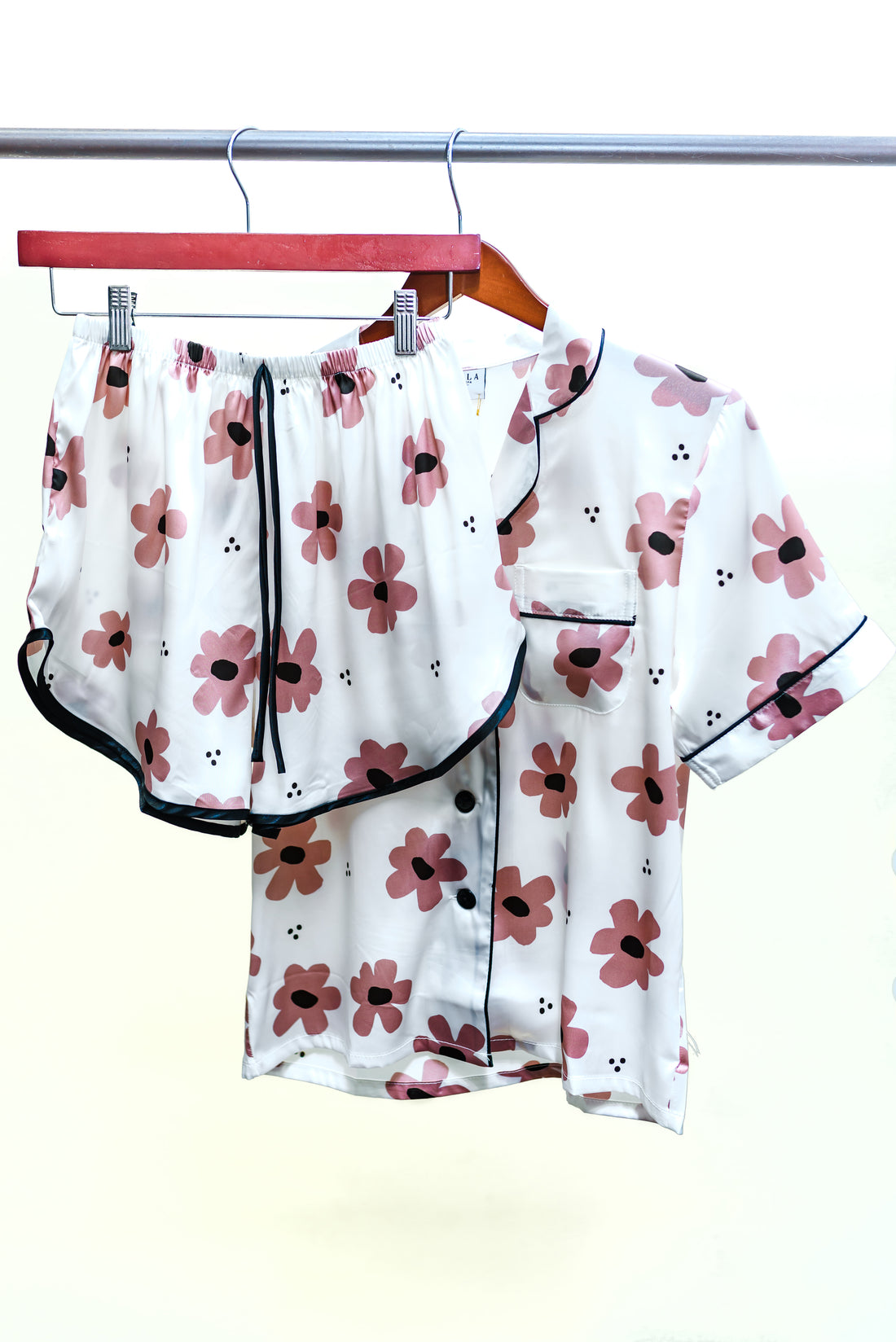 Satin Shorts PJ Set- Floral