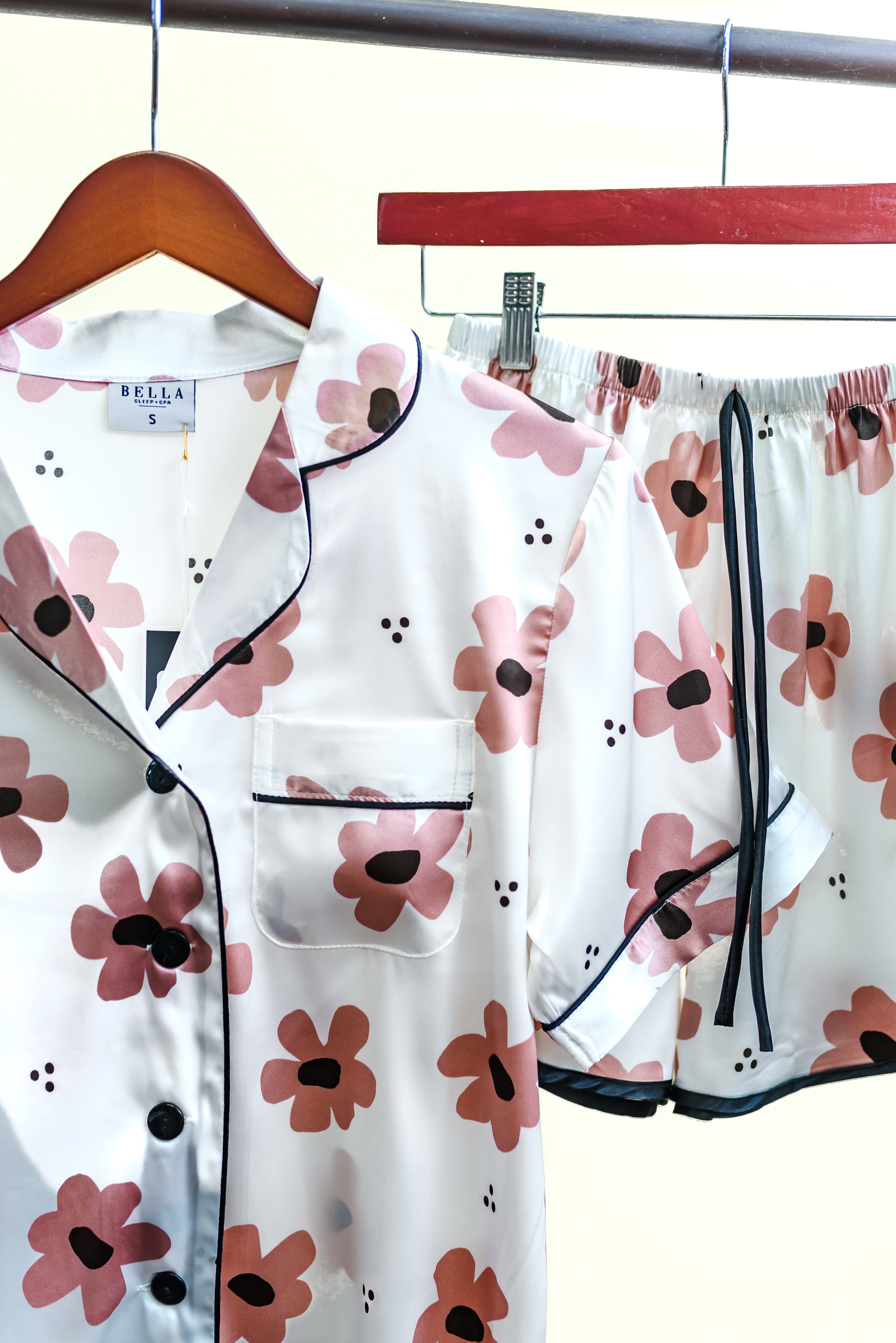 Satin Shorts PJ Set- Floral
