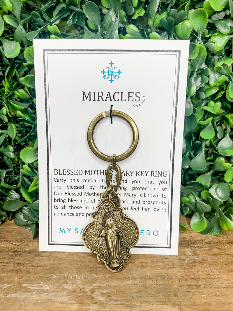 Miracles on a Ring Key Ring - Bronze