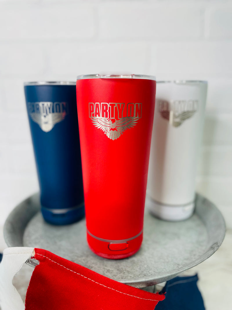 JD: Party On Tumbler w/Bluetooth Speaker