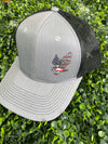 JD: Bald Eagle Grey/Black Trucker Hat