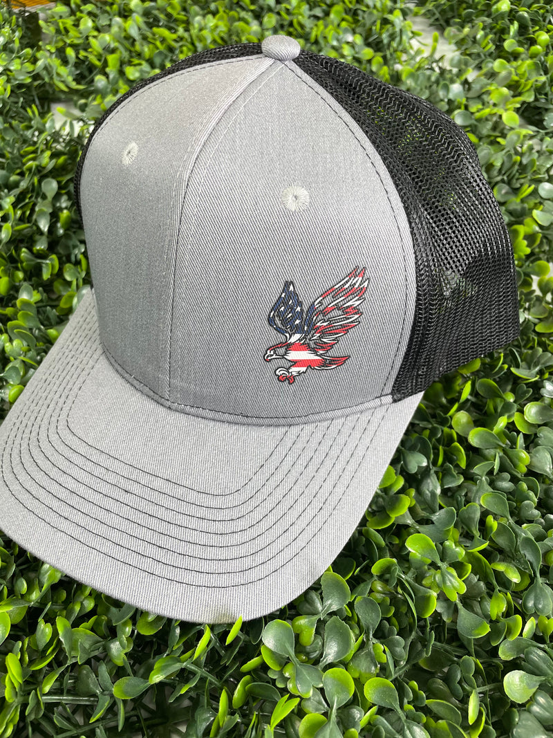 JD: Bald Eagle Grey/Black Trucker Hat