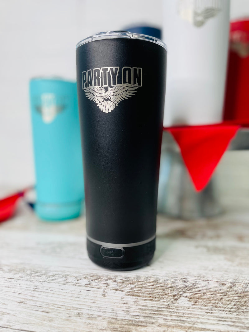 JD: Party On Tumbler w/Bluetooth Speaker