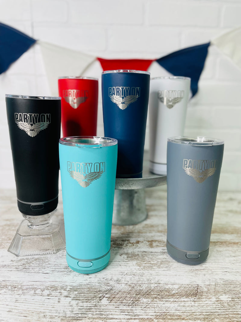 JD: Party On Tumbler w/Bluetooth Speaker